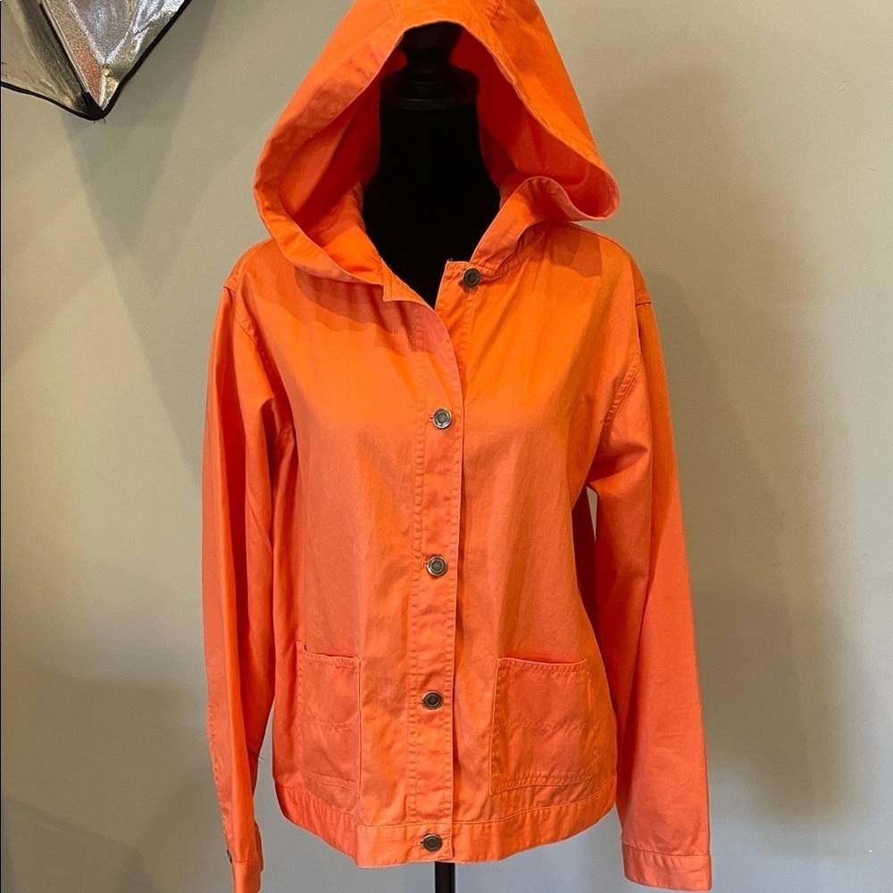 Orange Hooded Women's lightweight  Jacket by charter club size medium- fall wear